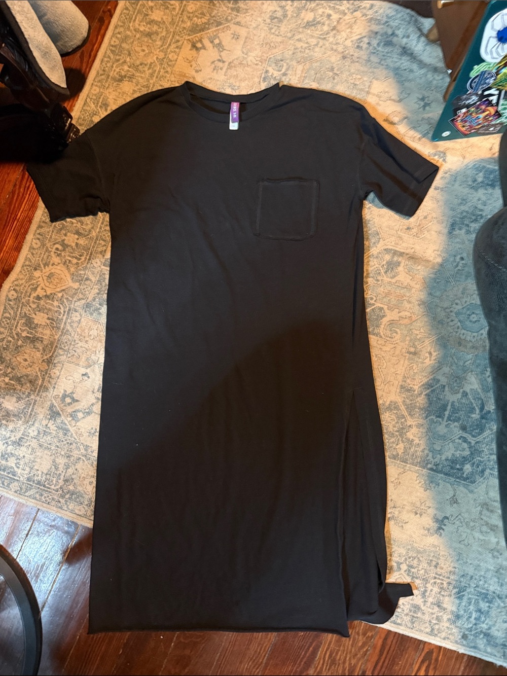 Adore Me Black Pocket T-Shirt Dress